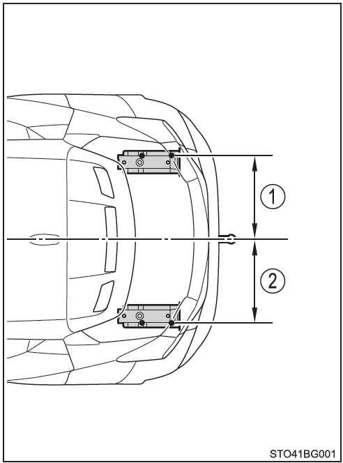 Toyota CH-R. Posiciones para la instalación del enganche/soporte de remolque y la bola de enganche