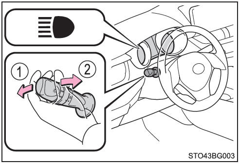 Toyota CH-R. Activación de las luces de carretera