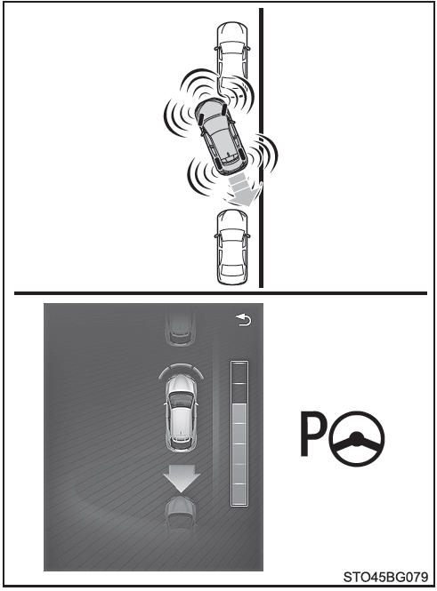 Toyota CH-R. Uso del modo de ayuda para la salida del aparcamiento en paralelo para salir