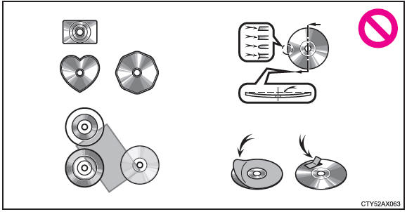 Toyota CH-R. Tipos de discos y adaptadores que no pueden utilizarse