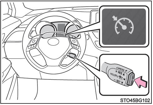 Toyota CH-R. Selección del modo de control de velocidad constante