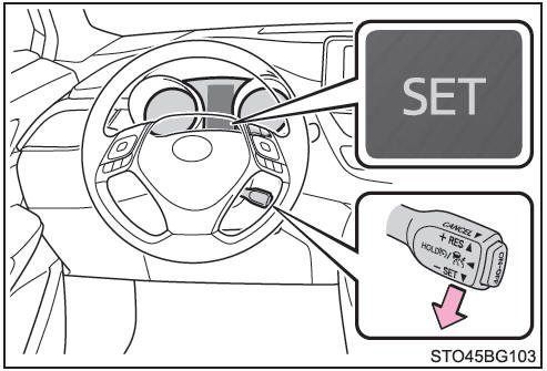 Toyota CH-R. Selección del modo de control de velocidad constante