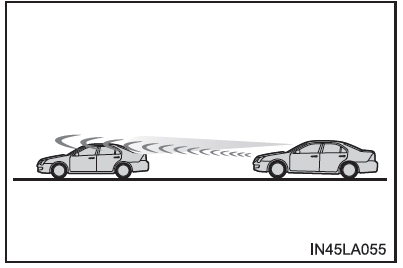 Toyota CH-R.  Si el sensor no puede detectar correctamente el vehículo que le precede