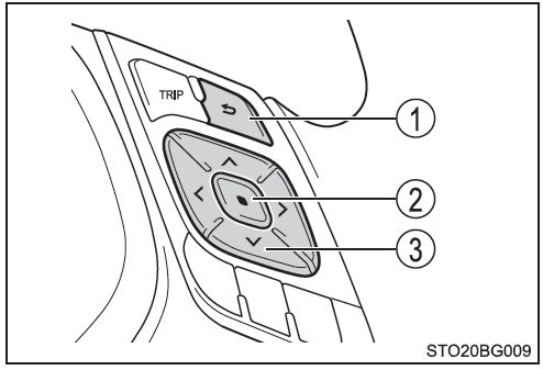 Toyota CH-R. Manejo de los interruptores de control de los contadores